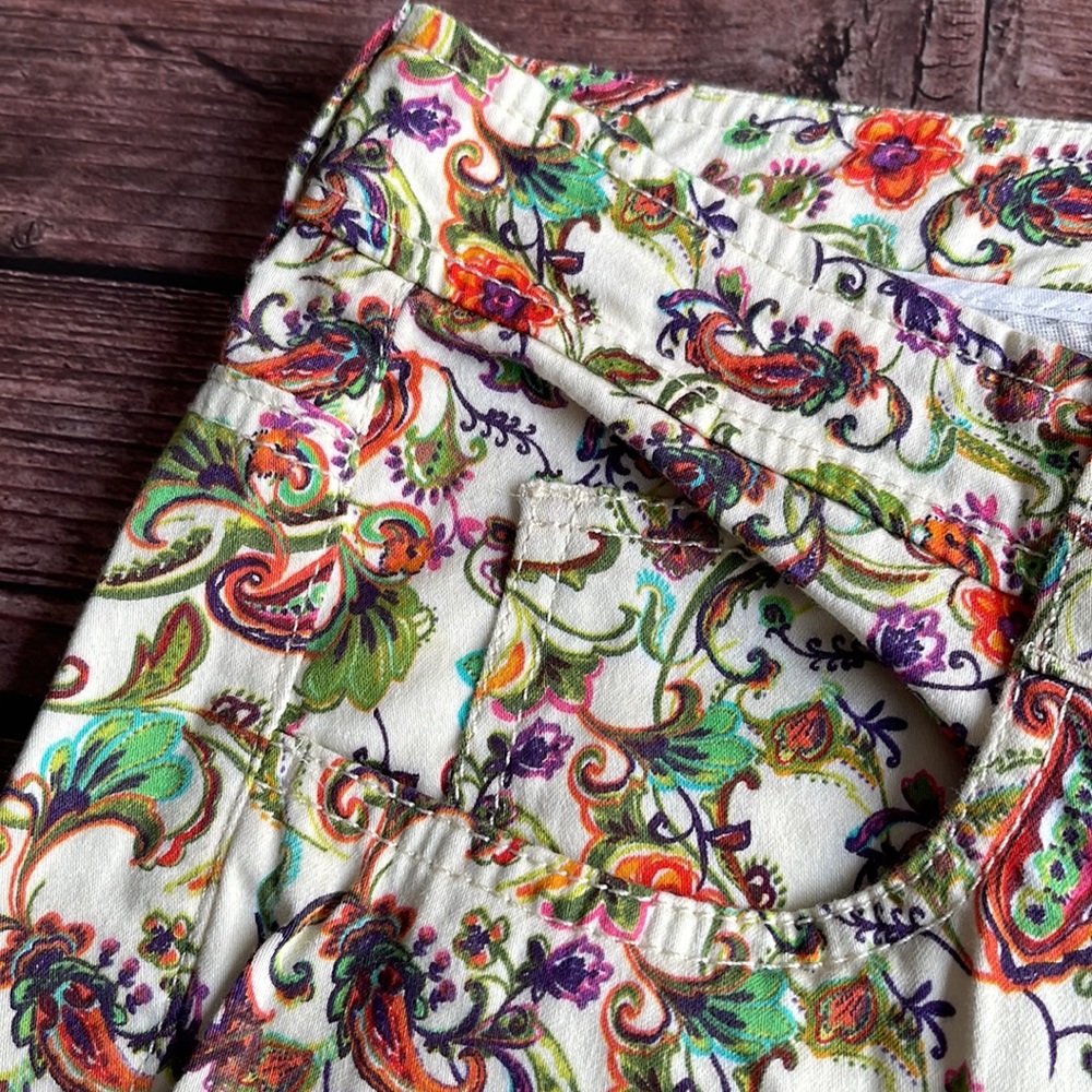 ZARA | Paisley floral print cropped trousers - Picture 4 of 8